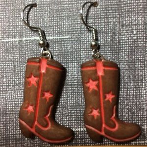 Cowgirl boots earrings